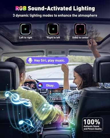 FAHREN 2-in-1 Wireless Carplay Adapter for iPhone & Android, Mini Apple Carplay Dongle & Android Auto Adapter Audio Reactive Lighting Design, Bluetooth Connection, with USB Type-A & Type-C - Image 3