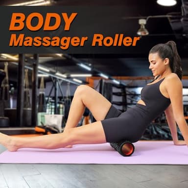 CINDALOG Foam Roller, 15" High Density Foam Back Roller, Wave Textured Massage Roller for Deep Muscle Massage Pilates Yoga,Fitness Exercise Roller for Whole Body Release(Black) - Image 7