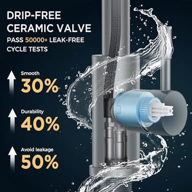 FORIOUS Kitchen Faucet with Pull Down Sprayer, Brushed Nickel High Arc Modern Classic Sink Faucet Stainless Steel with Deck Plate Fit for 1 or 3 Hole for Pot Filler Bar Farmhouse Laundry Rv - Image 6