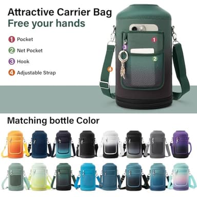 DYSANKY 1 Gallon Water Bottle Insulated | Thickened Stainless Steel Vacuum Metal Water Jug | Portable Sports Large for Gym and Hiking with Straw, Carrier Bag, Handle Strap | BPA-Free 128 oz - Image 6