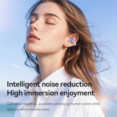 Piluyaa Clip-on Earbuds,Open Ear Earbuds Wireless Bluetooth 5.4, Lightweight Open Ear Headphones with C-Shaped Bridge,Slim Hook,60H Battery,Waterproof,for Glasses Wearers and Workouts (Purple) - Image 5