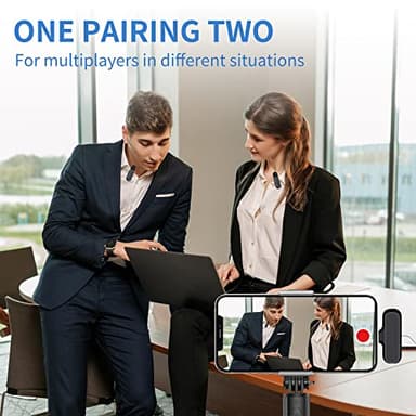 2 Pack Professional Wireless Lavalier Microphone for iPhone iPad Android with Charging Case Noise Reduction Plug-Play Clip on Lapel Mic for Video Recording Vlogging, YouTube, Interview, Live Streaming - Image 4