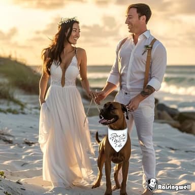 Raisingwell Engagement Gift for Couples Dog Bandana 1 Pack 2 Pattern Reversible, She Said Yes Dog Bandanas,Wedding Party Triangle Scarf for Medium to Extra Large Breed Dogs(X-Large) - Image 6