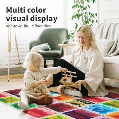 Art3d Liquid Fusion Activity Play Mat for Kids, Pack of 9 Tiles 12" X 12", Multi-Color, Round Corner - Image 5