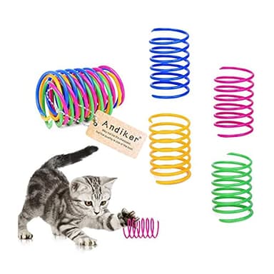 Andiker Interactive Cat Spiral Creative Spring Toy to Kill Time and Keep Fit, Sturdy and Heavy Plastic for Swatting, Biting, Hunting Kitten Toys, Colorful, 12 pcs - Image 1