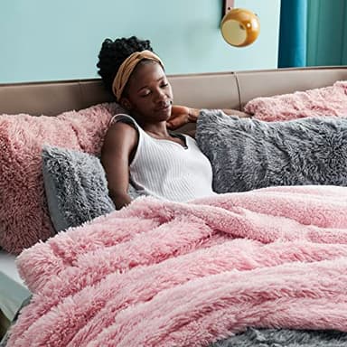 Bedsure GentleSoft Fuzzy Sherpa Faux Fur Twin Blanket Pink Cozy Gifts for Women Men, Soft Fleece Plush Warm Minky Thick Blanket Twin Size for Bed, Couch, Room Dorm Essentials Pink Decor Gifts, 60x80 - Image 8