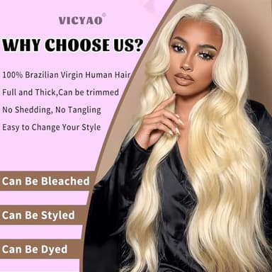 613 Bundles Blonde Bundles Human Hair 28 Inch 613 Body Wave bundles 100% Unprocessed 12A Grade Brazilian Virgin Hair Bundles 1 Bundle Human Hair 613 Blonde Bundle Human Hair Extensions for Women - Image 2