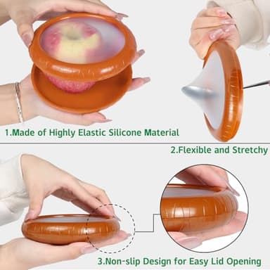 BAOKUA Avocado Saver and Tomato Holder - Set of 4 Preventing Food Flavor Skewering Reusable Storage Containers for Fridge -Ideal for Garlic, Onions, Lemons, and Potatoes - Image 6