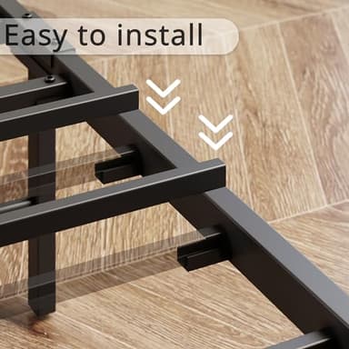 LIKIMIO California King Bed Frame, Storage Headboard with Charging Station, Solid and Stable, Noise Free, No Box Spring Needed, Easy Assembly (Vintage and Black) - Image 6