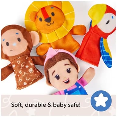 Ms. Rachel Finger Puppets Zoo Friends 4-Pack, Lion, Monkey & Parrot, Educational Toys & Animal Puppets, Toddler Toys for Girls & Boys Ages 6 Months-2+ - Image 5