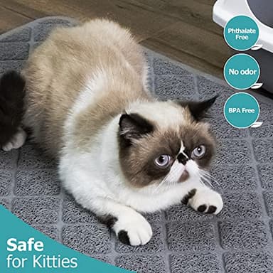 Conlun Cat Litter Mat Litter Trapping Mat, 24" x 17" Premium Durable PVC Grid Mesh with Scatter Control, Non-slip, Less Waste Cat Litter Box Mat, Soft on Kitty’s Paws, Urine Waterproof - Image 7