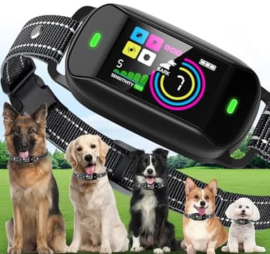 Smart Dog Bark Collar, Anti Barking Training Collar with 4 Training Modes, 5 Adjustable Sensitivity Levels, Waterproof and Magnetic Charging, Smart Bark Collar for Large Medium Small Dogs (Black) - Image 1