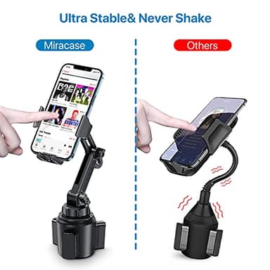 Miracase [Upgraded Version Cup Phone Holder for Car, Universal Adjustable Long Neck Car Phone Mount Cradle Friendly Compatible with iPhone Samsung Google and All 4.0-7.0 inches Smartphones - Image 2