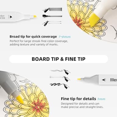 MemOffice 60 Colors Dual Tip Artist Alcohol Markers Set with Carrying Case - Perfect for Coloring, Drawing, Sketching, Card Making and Illustration - Perfect for Adults and Kids - Image 2