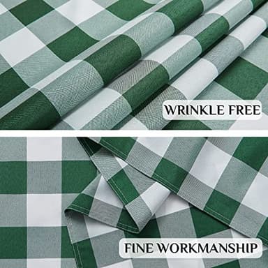 Softalker Gingham Checkered Rectangle Tablecloth - Waterproof Buffalo Plaid Table Cloth Stain Resistant Washable Table Cover for Picnic/Camping/Outdoor - Hunter Green, 54 x 108 Inch - Image 5