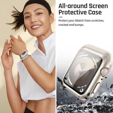Goton Waterproof Case Compatible for Apple Watch Screen Protector Series 6/5/4, SE 3/2/1 44mm, Hard Bumper with Tempered Glass for iWatch Cover 44 mm - Image 5