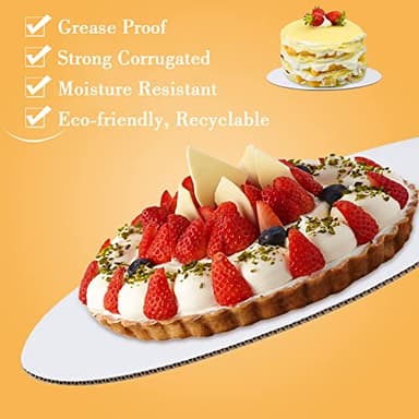 Sudaya Cake Boards 10 PCS, Cake Boards 8 Inch Round, Cardboard Cake Rounds, Disposable Cake Plates, Food Grade Cake Base Cake Tray Cake Circles, 8 Inch Cake Board White Cardboard Circles Round Base - Image 4