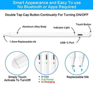 Stylus Pen for Apple iPad Pencil - iPad Pen A16 10th 9th 8th 7th 6th Gen for Apple Pencil 2nd Generation Compatible 2018-2025 iPad Pro M4 11-12.9 Inch iPad Air M2 M3 5th 4th 3rd Mini A17 6th 5th - Image 5