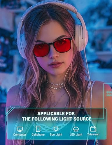 TIJN High Tech Blue Light Glasses Advanced up to 99% Blue Light Blocking Computer Glasses - Screen Fatigue & UV Protection - Image 3