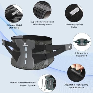 NEENCA Back Brace for Lower Back Pain Relief with Bionic Support System, Adjustable Lumbar Support Belt for Men & Women with Lumbar Pad, Soft Breathable Mesh for Herniated Disc, Sciatica, Scoliosis... - Image 2