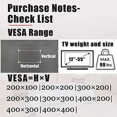 No Stud TV Wall Mount, Drywall Studless TV Hanger No Damage, No Drill, Non Screws, Dry Wall Flat Screen TVs Easy Install Bar Bracket fits VESA 12-55 inch TVs up to 99 lbs, Include Hardware Levels - Image 5