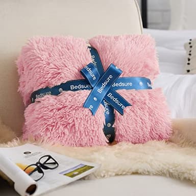 Bedsure GentleSoft Fuzzy Sherpa Faux Fur Twin Blanket Pink Cozy Gifts for Women Men, Soft Fleece Plush Warm Minky Thick Blanket Twin Size for Bed, Couch, Room Dorm Essentials Pink Decor Gifts, 60x80 - Image 6