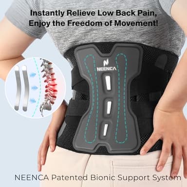 NEENCA Back Brace for Lower Back Pain Relief with Bionic Support System, Adjustable Lumbar Support Belt for Men & Women with Lumbar Pad, Soft Breathable Mesh for Herniated Disc, Sciatica, Scoliosis... - Image 4