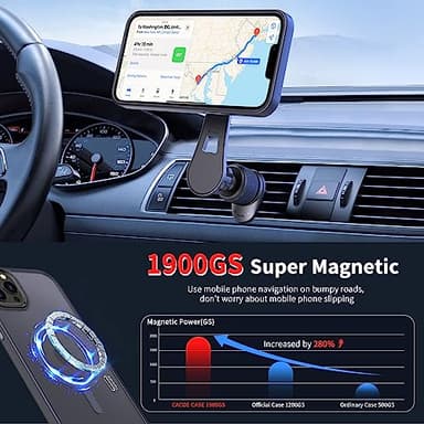 CACOE Magnetic Case for iPhone 13 Pro Max 6.7 inch-Compatible with MagSafe & Magnetic Car Phone Mount,TPU Thin Phone Cases Cover Protective Shockproof Anti-Fingerprint(Dark Blue) - Image 2