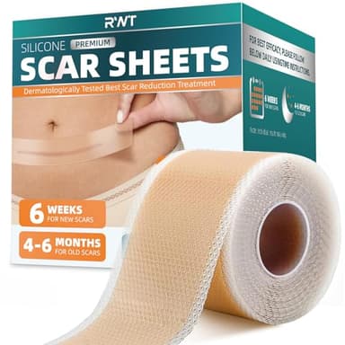 Silicone Scar Sheets, Silicone Scar Tape for Surgical Scars - 60" x 1.6" Roll - 1.5M, Medical Grade Reusable Effective Scar Removal for Keloid, C-Section, Tummy Tuck, and Acne - Image 1