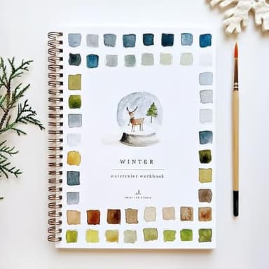 Emily Lex Studio Watercolor Workbook for Beginner,44 Spiral-Bound Pages Dispersed Beginner Friendly Watercolor Workbooks for Adults,Arts and Crafts Supplies Gift (Graden) - Image 4