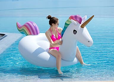 Jasonwell Giant Inflatable Unicorn Pool Float Floatie Ride On with Fast Valves Large Rideable Blow Up Summer Beach Swimming Pool Party Lounge Raft Decorations Toys Kids Adults - Image 4