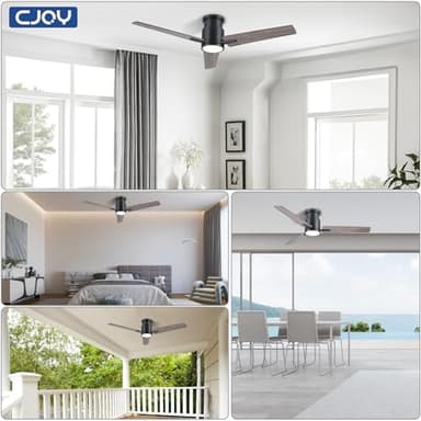 CJOY Ceiling Fan with Lights, 52 Inch Low Profile Ceiling Fans with Light and Remote, Reversible DC, Flush Mount, 3CCT,Dimmable, Modern Indoor/Outdoor Design for Bedroom, Living Room, Patio, Kitchen - Image 8