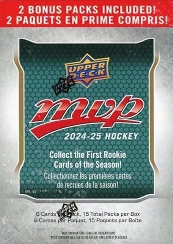 2024 2025 Upper Deck M V P Hockey Series Unopened Blaster Box of 15 Packs with Chance for Rookies Plus #1 Draft Picks Cards and Blaster Exclusive Gold Scripts - Image 2