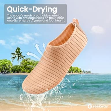 SEEKWAY Water Shoes Women Men Adult Quick-Dry Aqua Socks Barefoot Non Slip for Beach Swim River Pool Lake surf Pink SK002(U) - Image 2
