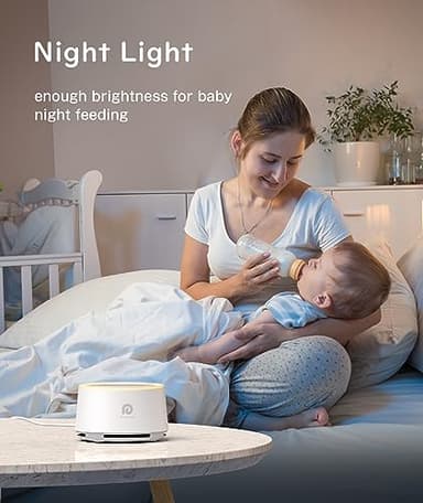 Dreamegg D1 Sound Machine - White Noise Machine with Baby Night Light for Sleeping, High Fidelity Sounds, Timer & Memory Feature, Sound Machine for Baby Adults, Home, Office, Travel (White) - Image 4