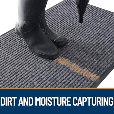 OLANLY Front Door Mat Indoor Outdoor Entrance, Waterproof Heavy Duty Doormat, Fade Resistant, Low Profile, Easy Clean Patio Porch Welcome Floor Mats for Entry, 29.5x17, Grey - Image 5