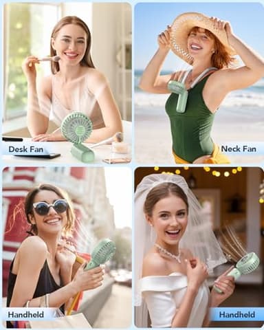 AMACOOL Handheld Fan Foldable, 5000mAh Rechargeable Hand Fans with Powerful Cooling, 4 Speeds, LED Display, Portable Fan for Travel,Concerts,Makeup,Lash,Outdoor Events,Gifts Women - Image 4