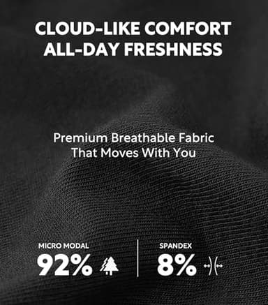 DAVID ARCHY Men's Underwear Micro Modal Dual Pouch Trunks Support Ball Pouch Bulge Enhancing Boxer Briefs for Men 4 Pack(M, Black/Charcoal/Navy/White) - Image 4