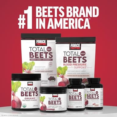FORCE FACTOR Total Beets Ultimate Heart Health Chews for Blood Pressure Support, with Beetroot Powder, CoQ10, B Vitamins & Grapeseed Extract for Blood Flow & Energy, Pomegranate Berry, 60 Soft Chews - Image 10