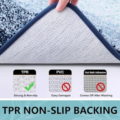 Arotive Microfiber Bathroom Rugs, Shaggy Soft and Absorbent Bath Rug, Non-Slip, Thick Plush Machine Washable Dry Bath Mats for Bathroom, Tub and Shower, 36x24, Dark Blue - Image 5