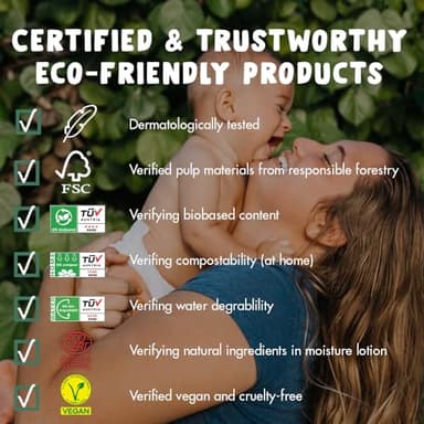 Eco by Naty Flushable Baby Wipes - Compostable and Plant-Based Wipes, Chemical-Free and Hypoallergenic Baby Wipes Safe for Baby Sensitive Skin, 56 Wipes Per Pack (12 Pk) - Image 4
