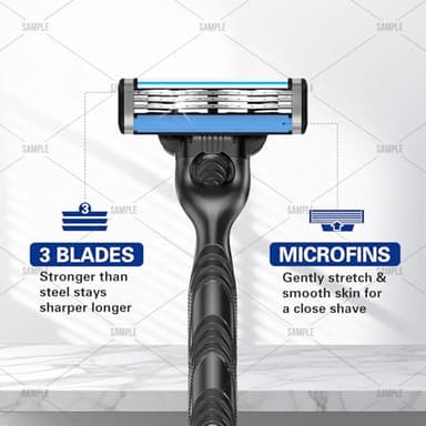 16 Pcs Razor Blade Refills, Mach 3 Razor Refills for Men - Image 4