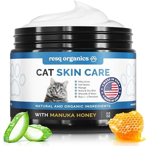 Cat Paw Balm Cat Cream 2 oz: Hot Spot Treatment for Cats Dermatitis, Mange Treatment, Cat Itchy Skin Relief for Dry Skin, Pet Wound Care, Natural Allergy Relief with Manuka Honey, Aloe Vera, Vitamin E - Image 1
