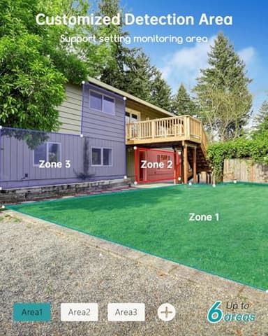 ZUMIMALL 5MP Security Cameras Wireless Outdoor, Solar Security Camera Outdoor with 360° PTZ, Battery Powered Camera for Home Security Outside, Color Night Vision/2.4G WiFi/2-Way Talk/IP66/AI Detection - Image 8