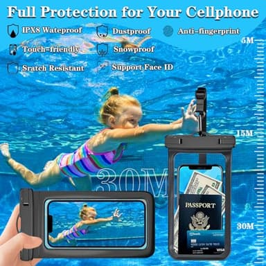 Up to 8.3" 12 Pack Multicolor Universal Waterproof Phone Pouch, Large Phone Waterproof Case Dry Bag, Protection Level: IP68, Outdoor Sports for Apple iPhone,Samsung,and More, Multicolor 12 Pack - Image 4
