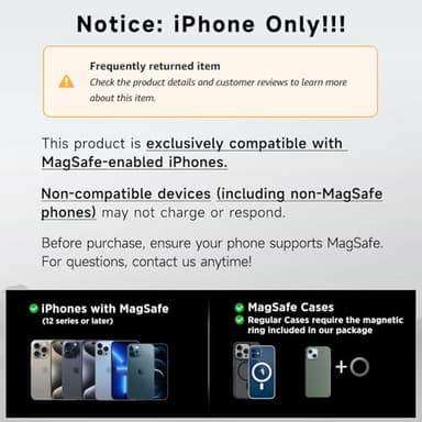 ACMEZING for 15W MagSafe Car Mount Charger, 360% Adjustable Aluminum Alloy Arm, Relocatable Car Phone Holder, Magnetic Wireless Fast Charging, Cell Phone Holder for All Car Models, Black - Image 7