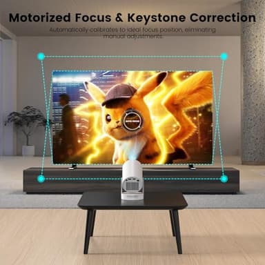 【Electric Focus】Mini Portable Projector with 4K Support, Bluetooth 5.4 WIFI6, 5watt Sound Base Speaker, 260 ANSI, Android 11, 210° Rotation , Auto Keystone Correction Video Projector HY300 PLUS - Image 5