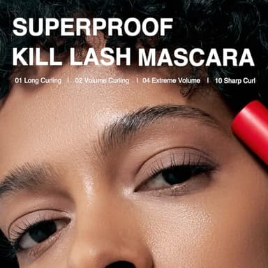 CLIO Kill Lash Superproof Mascara, Waterproof Mascara Black, Lengthening & Lifting for Defined Eyelash, Long-Lasting, Clump & Smudge-Free, for Sensitive Eyes, Korean Makeup Beauty (001 Long Curling) - Image 7