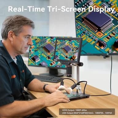 Elikliv 4K 3-Lens Digital Microscope: TL301-Magnetic Coin Microscope Magnifier Full Coin View, Soldering Microscopes for Adults with 7" IPS Screen, Side Lights, 10" Stand, PC/TV Compatible, 64GB - Image 8