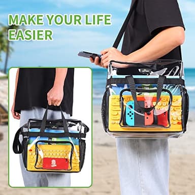 MAY TREE Clear Bag for Stadium Events 12×6×12 Clear Tote Lunch Bag with Reinforced Strap for Work, Concert and Sports, Black - Image 6